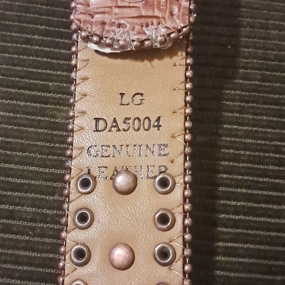 Western Cowgirl Faux Alligator Rhinestone Studded Leather Belt Size L